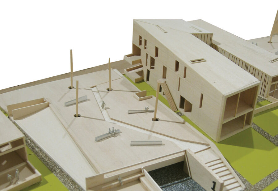 model photo bar buildings parking under parks