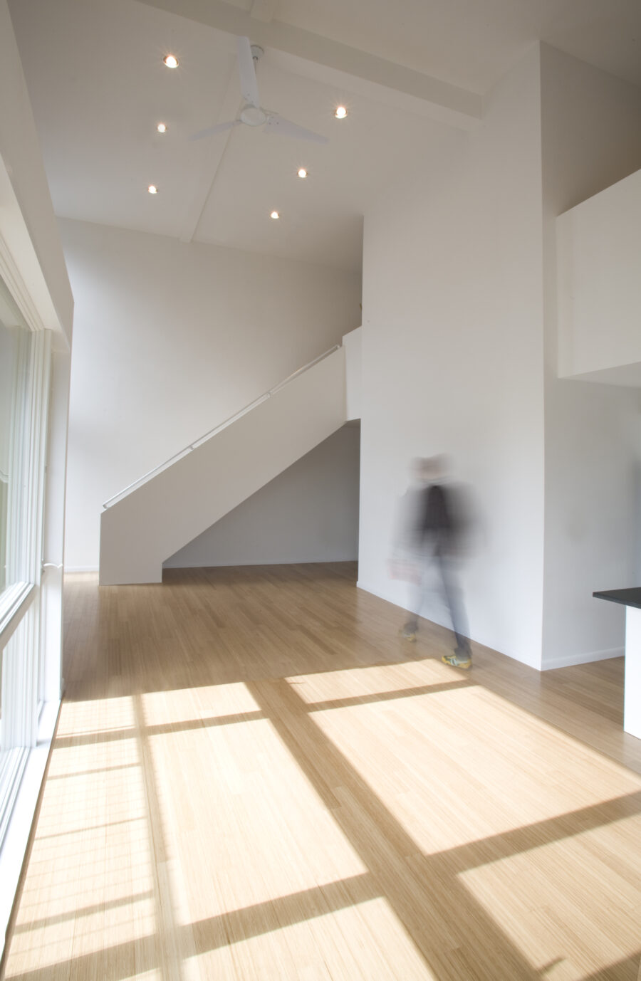 double height living space interior view