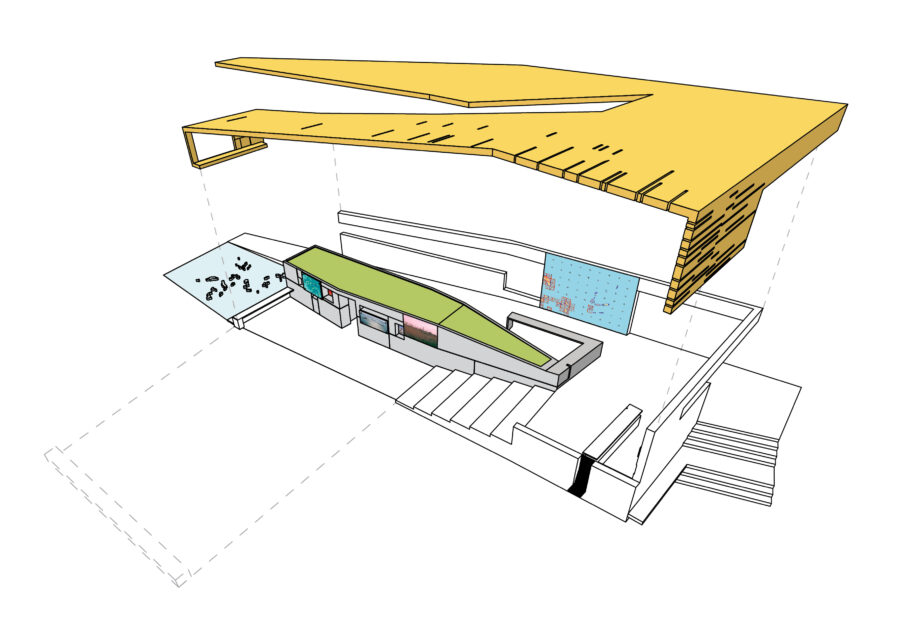 exploded axon diagram roof surface