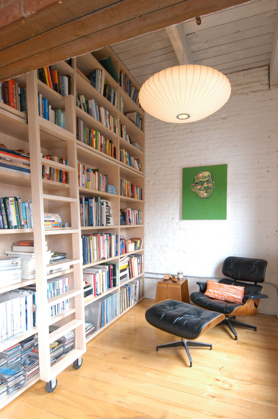bookcase with library ladder