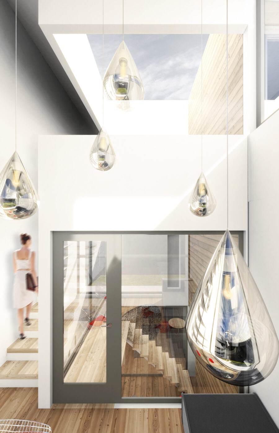 interior view double height living space
