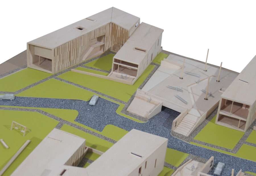 model photo bar buildings parking under parks