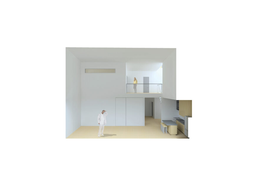sectional perspective interior rendering