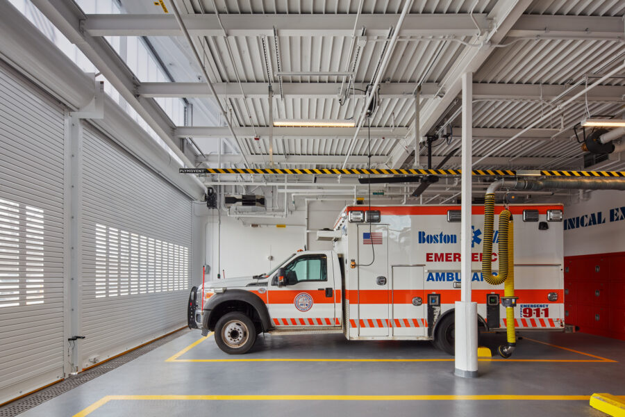 Boston EMS ambulance bay interior