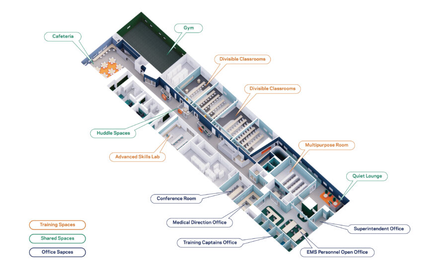 Boston EMS second floor axon diagram