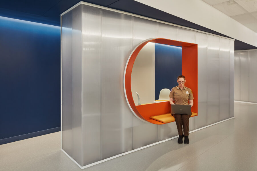 Boston EMS translucent pods seating