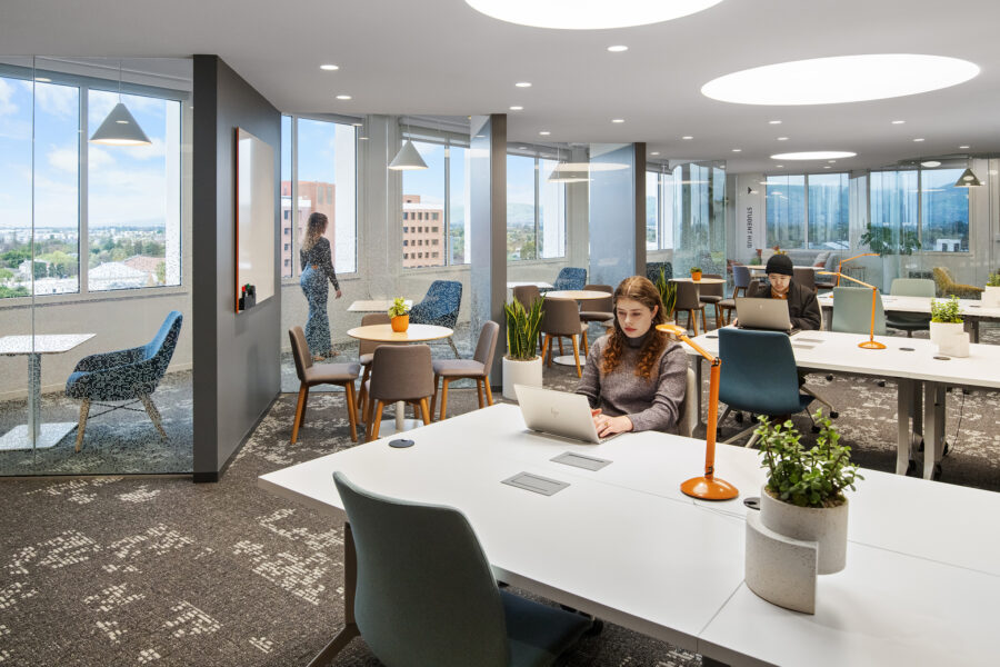 Northeastern University classroom slanted walls