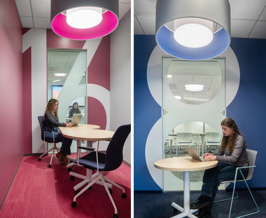 Northeastern University color immersive meeting rooms