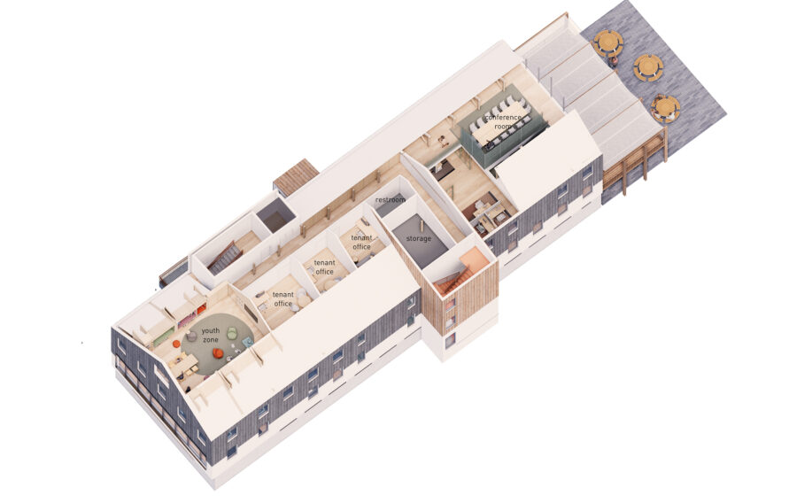Third floor axonometric rendering
