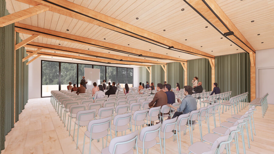 Event space with existing heavy timber structure