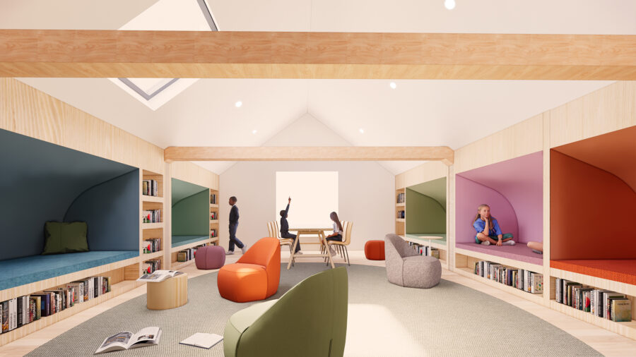 Teen area with built in reading nooks