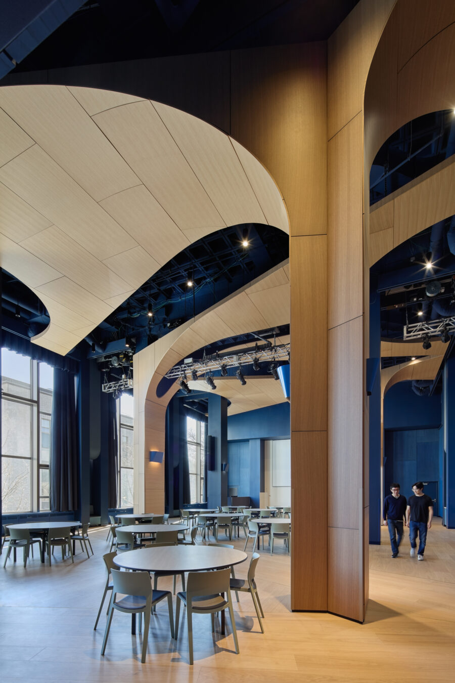 Ballroom wood arches column detail