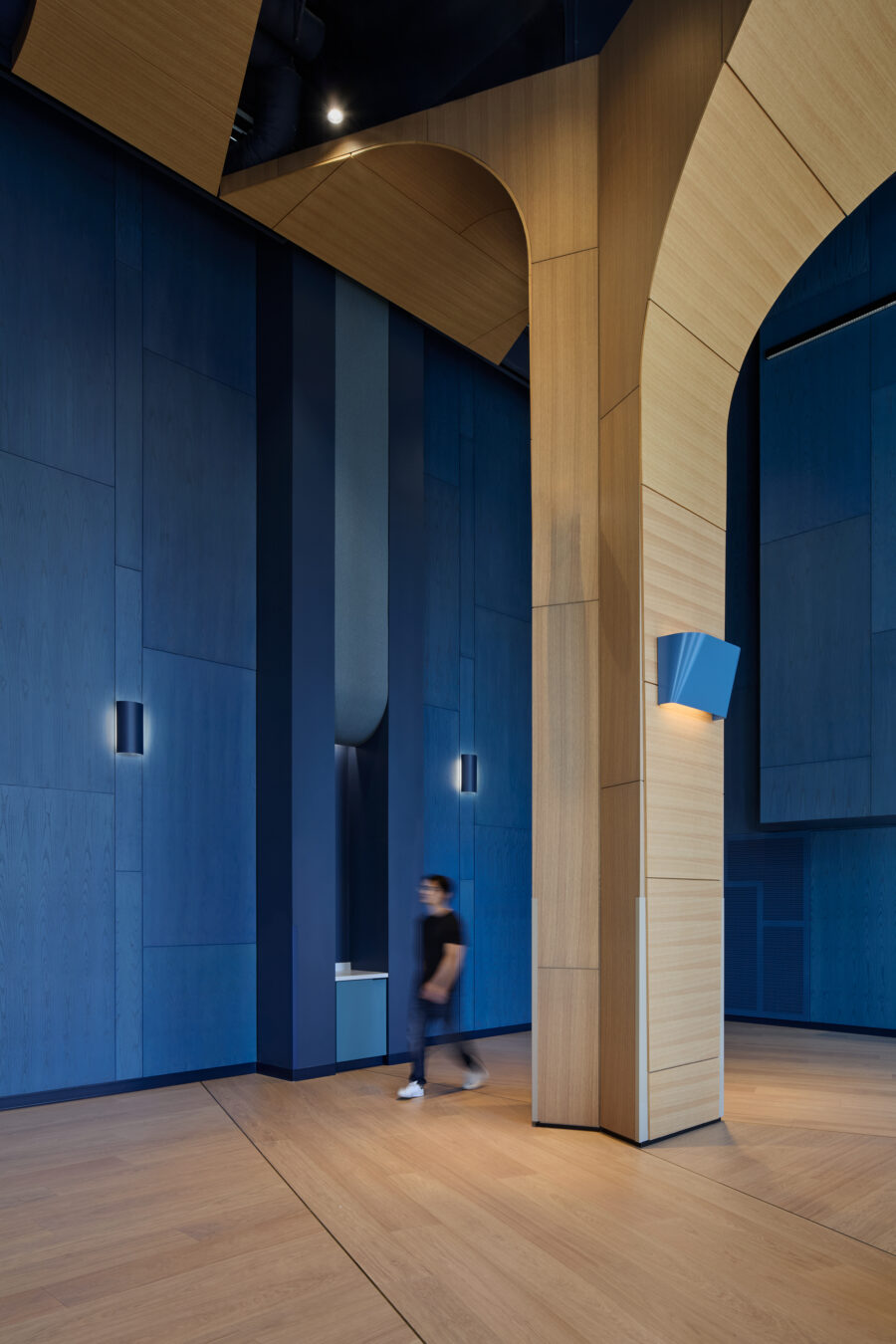 Ballroom wood arches column detail