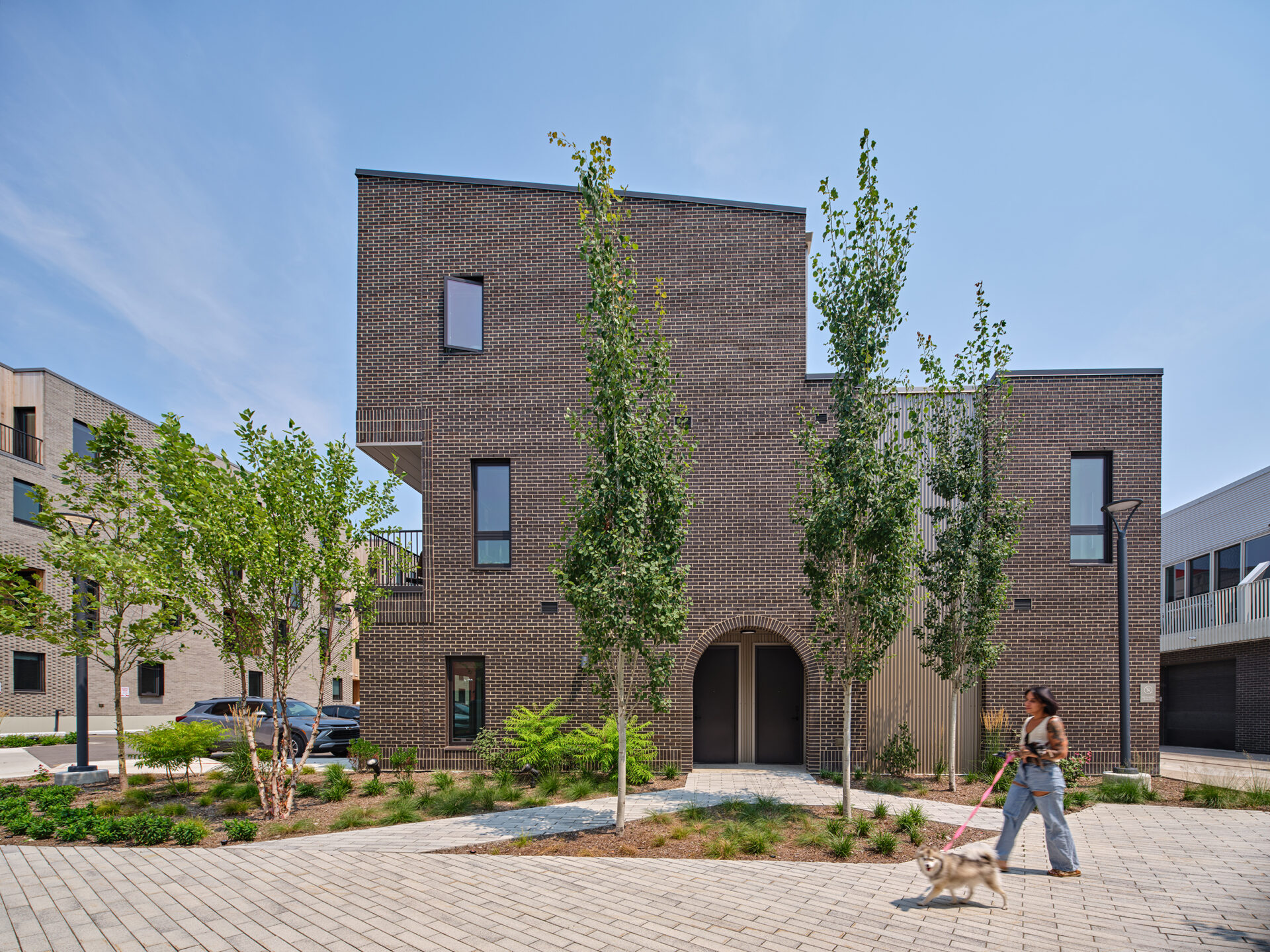 Brush park detroit city modern shifting brick exterior