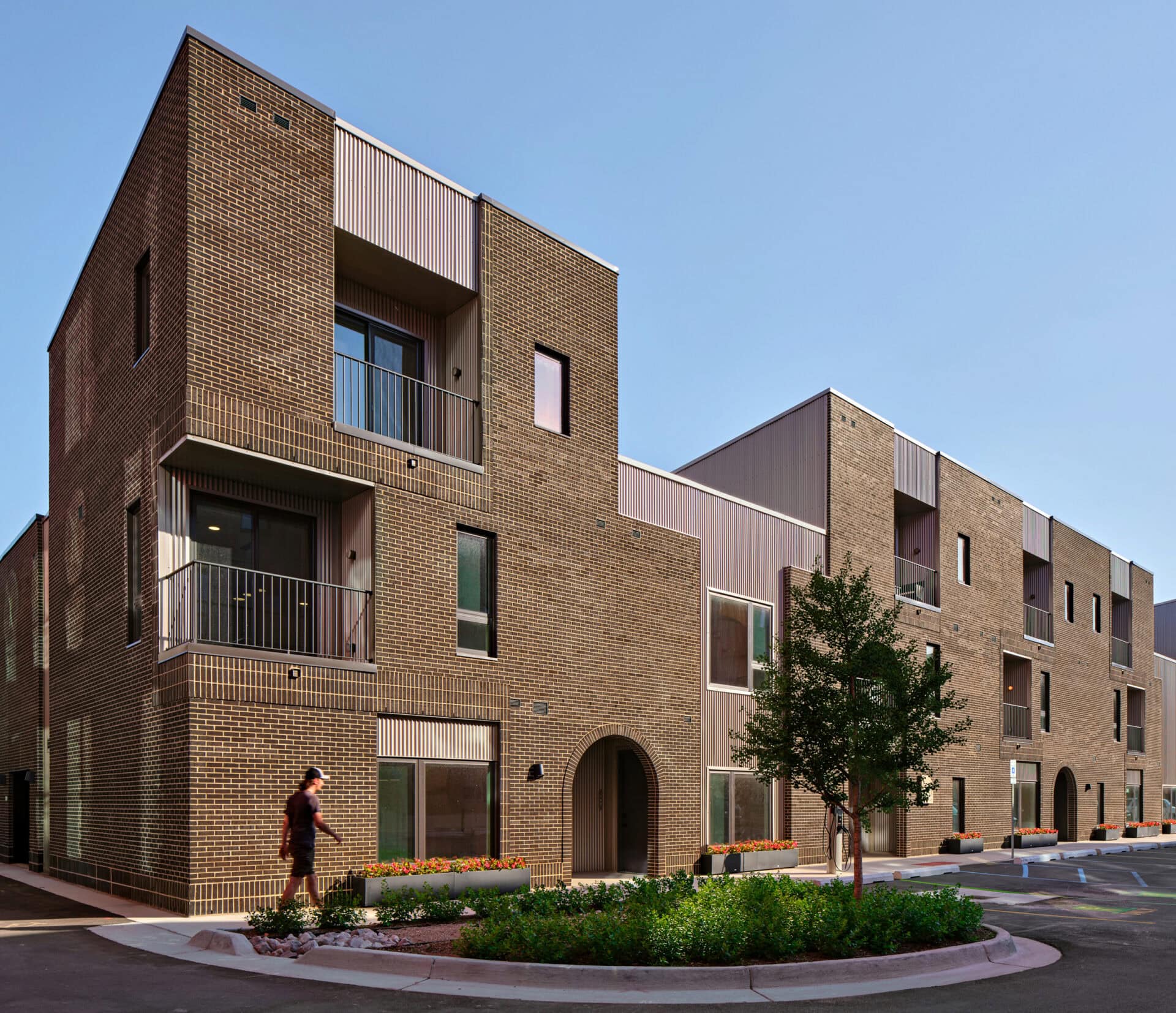 Brush park detroit city modern shifting brick exterior