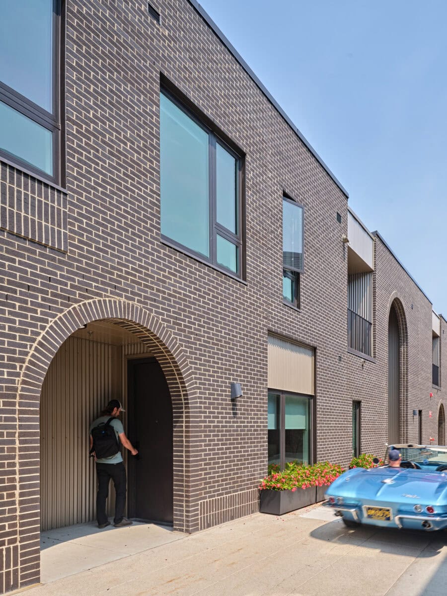 Brush park detroit city modern shifting brick exterior