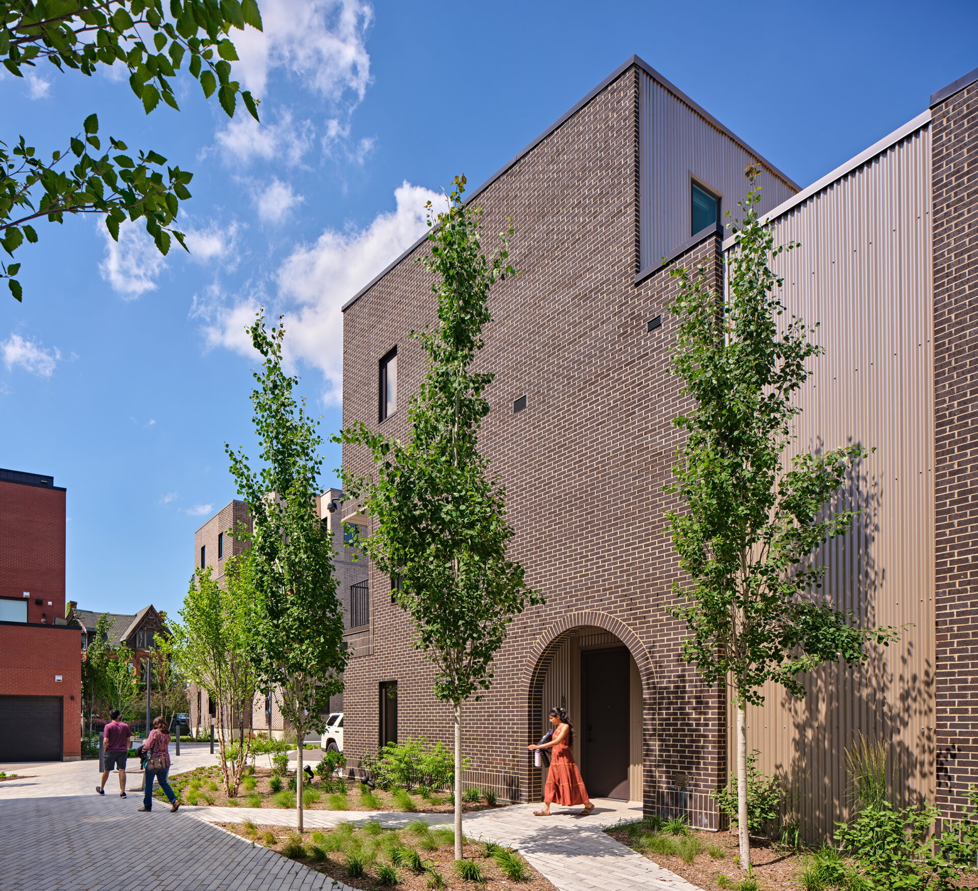 Brush park detroit city modern brick archway