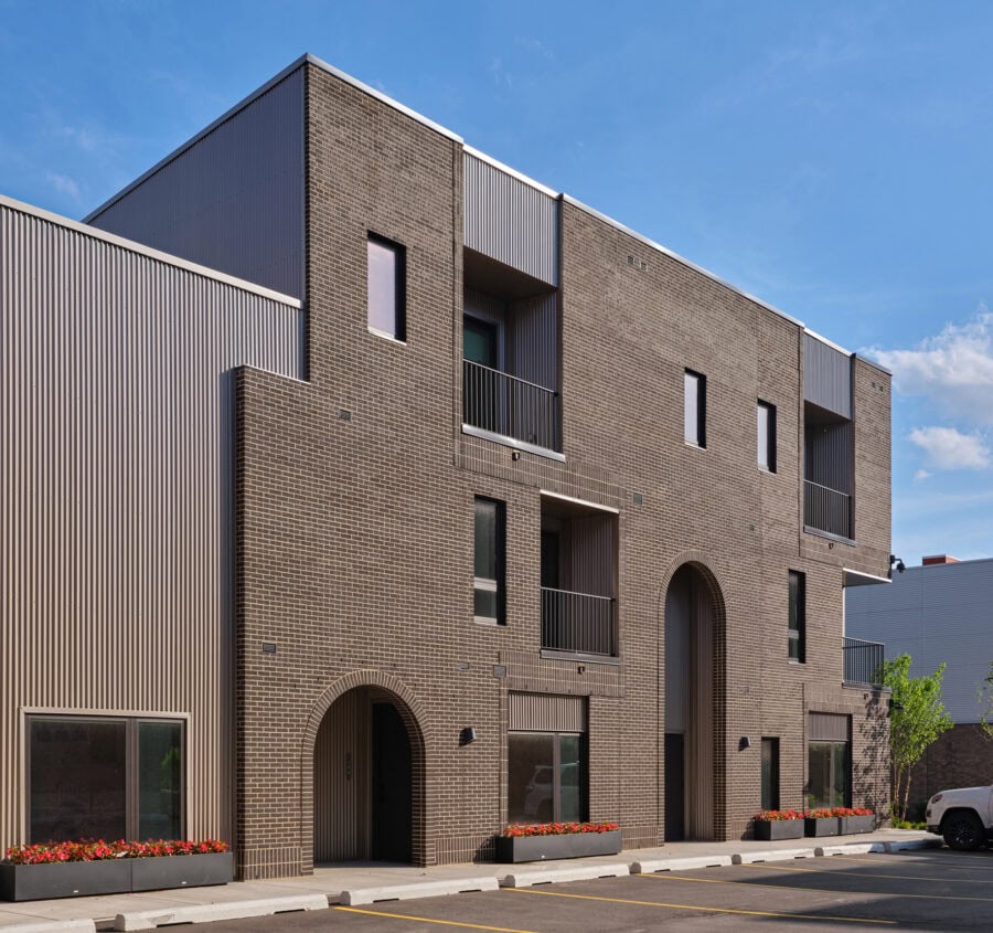 Brush park detroit city modern shifting brick exterior