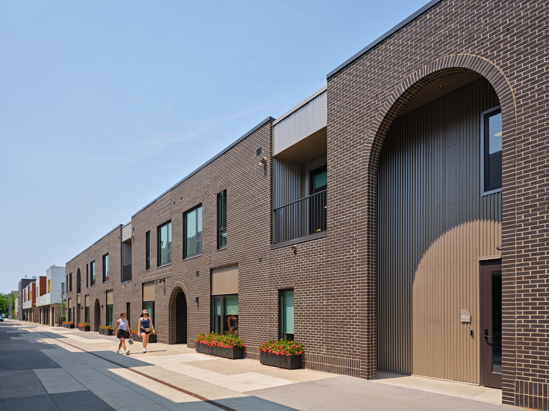 Brush park detroit city modern shifting brick exterior