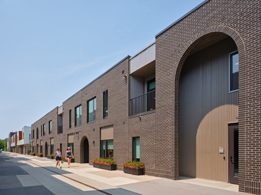 Brush park detroit city modern shifting brick exterior