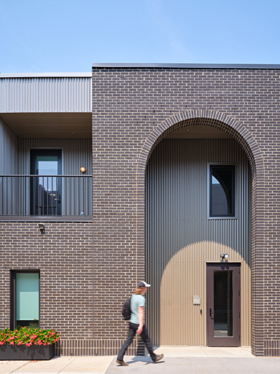 Brush park detroit city modern brick archway