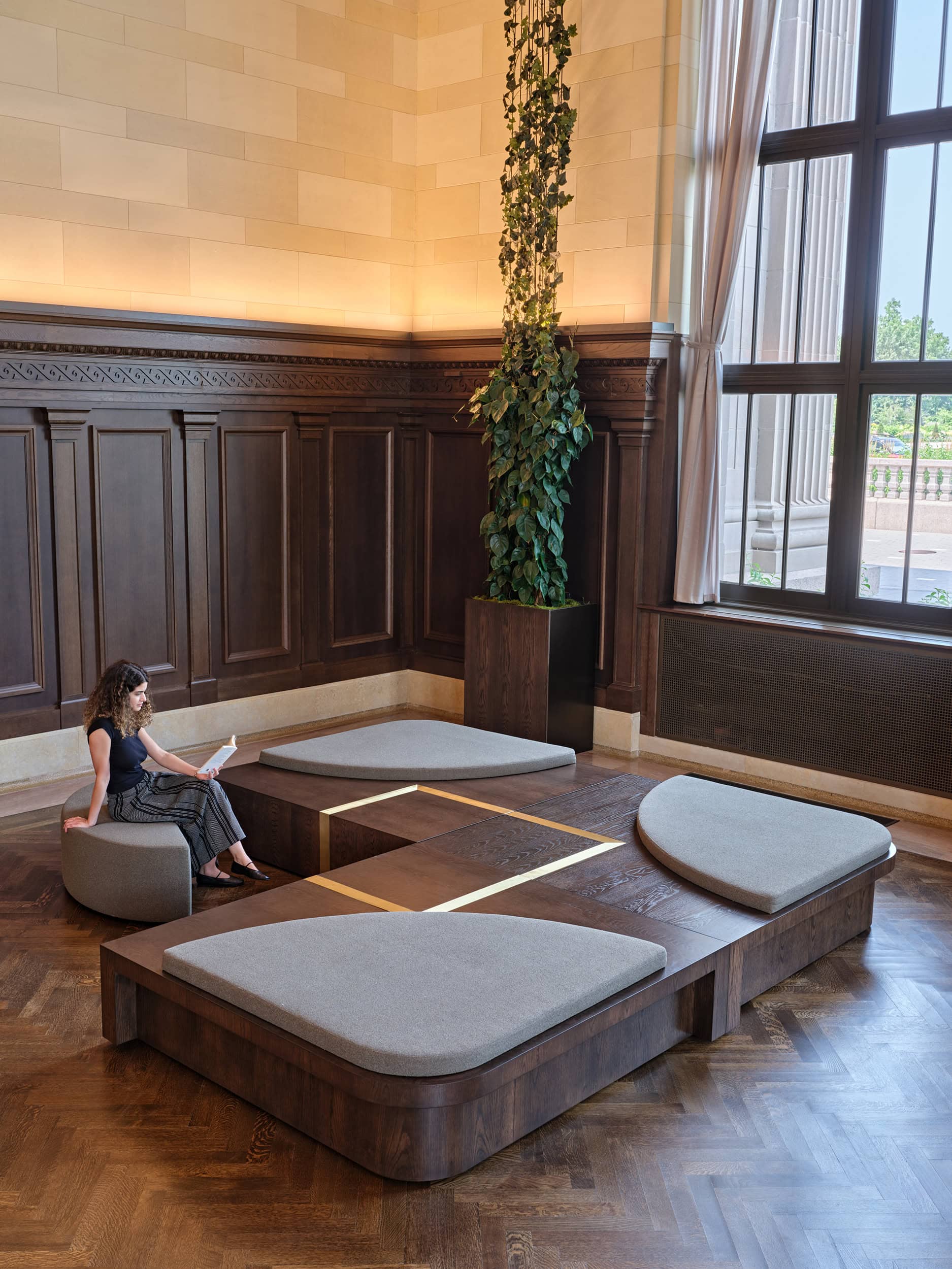 Michigan Central Detroit study lounge modular furniture detail
