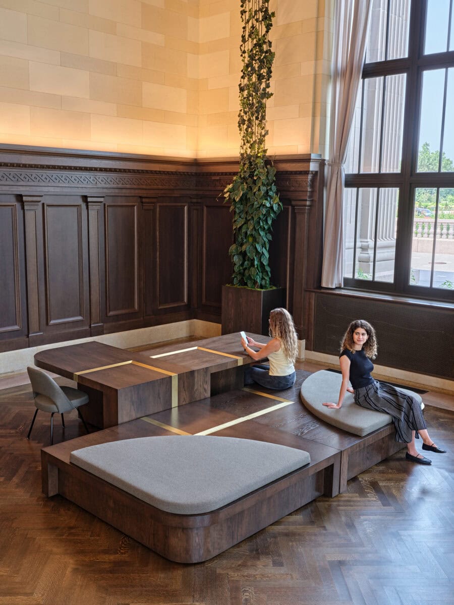 Michigan Central Detroit study lounge modular furniture detail