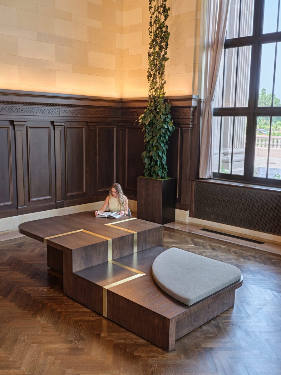 Michigan Central Detroit study lounge modular furniture detail