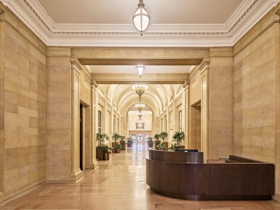 Michigan Central Detroit connector reception desk