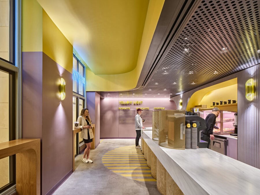 Michigan central yellow light coffee shop