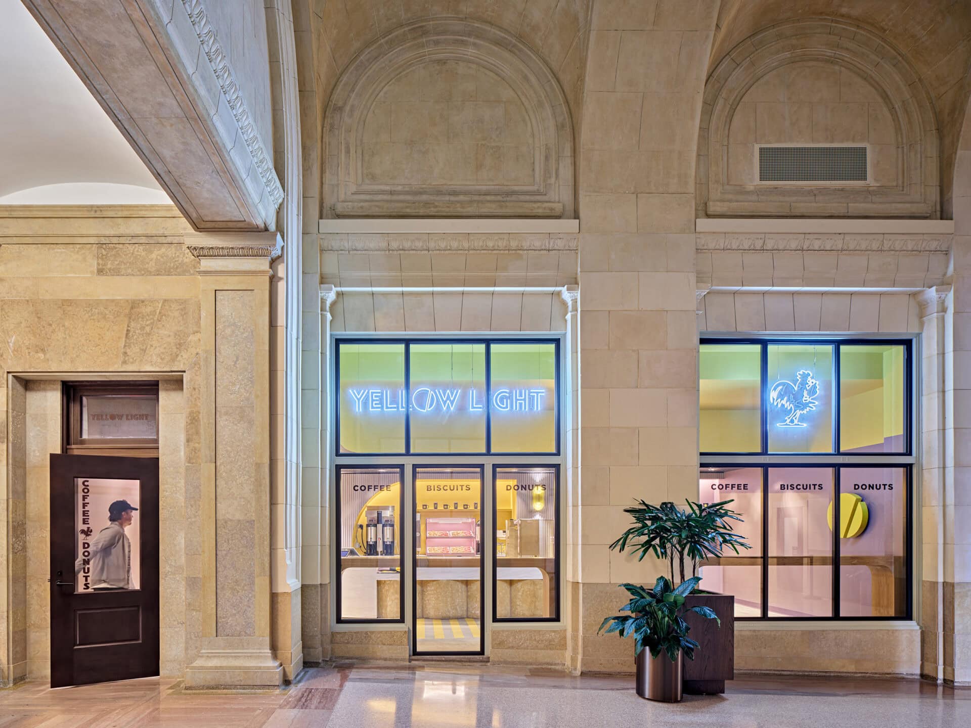 Michigan central yellow light coffee shop