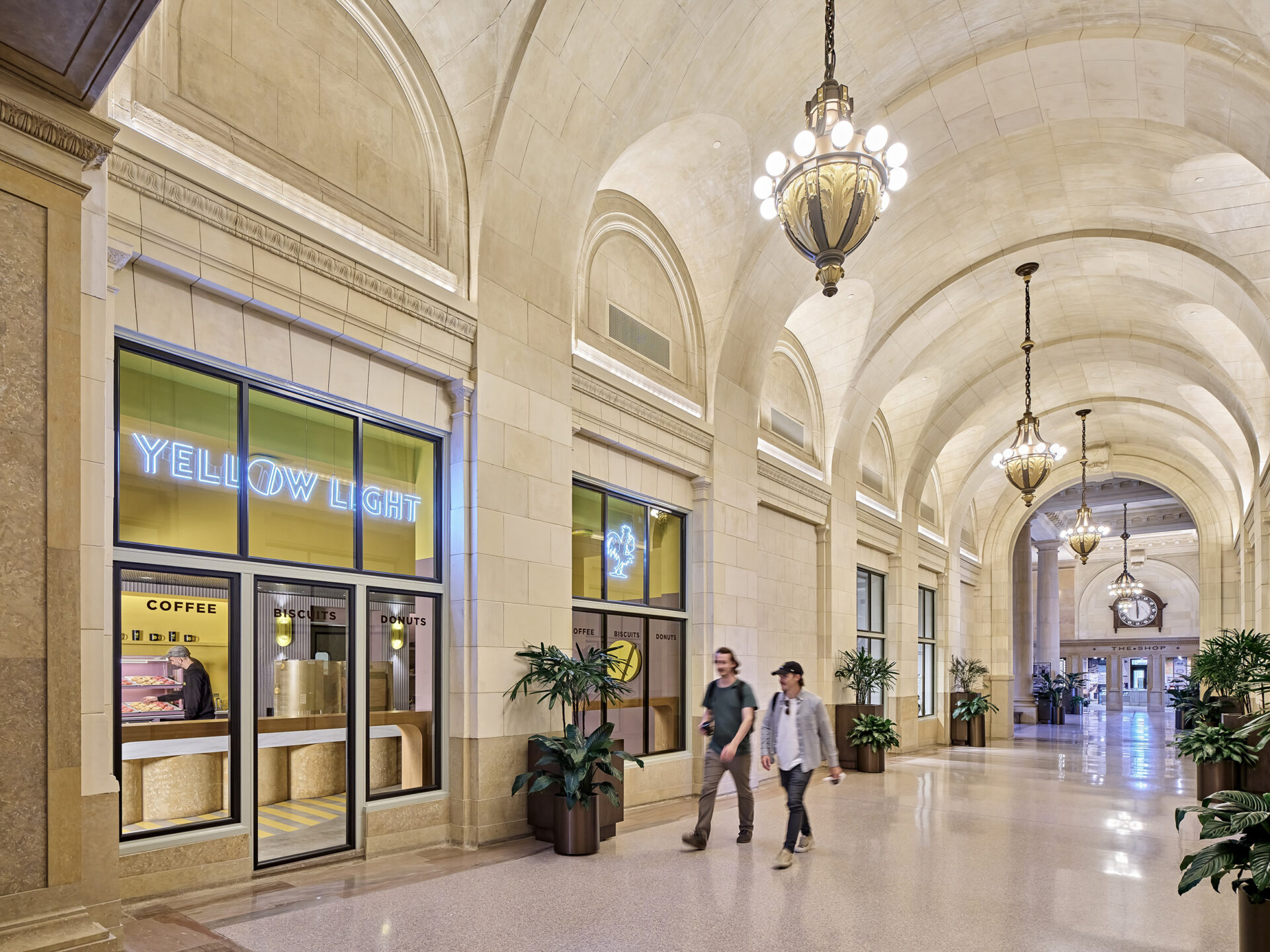 Michigan central yellow light coffee shop